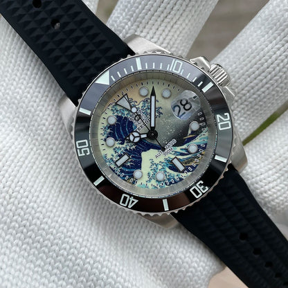 STEELDIVE New SD1953J 41mm Kanagawa Dial Sapphire Glass NH35 Automatic Movement 300M Waterproof Water Ghost Dive Watches For Men