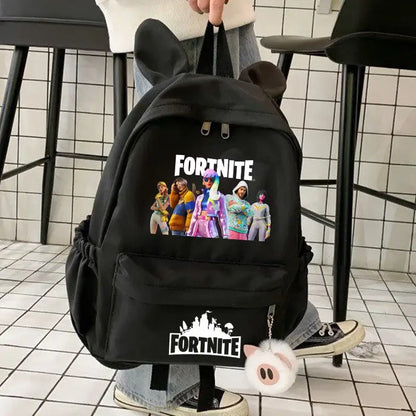 New Fortnite Cartoon Backpack Boy Girl Casual Schoolbag Large Capacity Student Bag Rabbit Ears Travel Backpack Stationary Gift