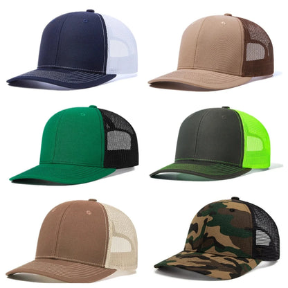 Unisex-Kappe mit leicht gebogener Krempe im Trucker-Stil – Freizeit- und Outdoor-Kappe für Damen und Herren, atmungsaktiv, für den Sommer