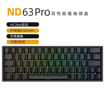Irok Nd63 Pro Mechanical Keyboard Wired Magnetic Switch Hotswap RGB E-Sports Customize Keyboard For Accessories Office Gaming