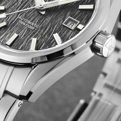 Cronos Men's Watch 39mm Automatic Wristwatch White Dial Solid Links Sapphire 10 ATM L6037M