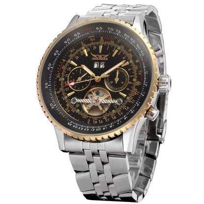 Jaragar 50MM Automatic Mechanical Watch for Men,Multifunctional,Date Month Week Display,3ATM Waterproof,Business Casual Style
