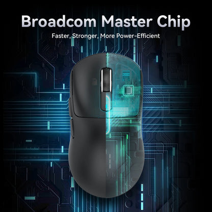 Mouse gaming wireless ATTACK SHARK X3/X3PRO 4K/8K, 26K DPI, tri-mode (cablato/2.4GHz/BT5.2), leggero, sensore PAW3395 per gamer