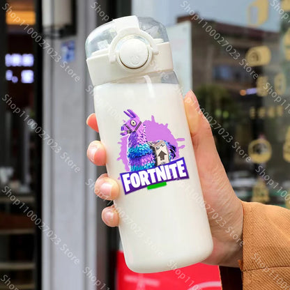 Copo Fortnite de 400ML e 18CM com Palhinha para Adultos, Rapazes e Raparigas, Copo de Água Giro com Desenhos Animados para Estudantes, Garrafa de Água Portátil Resistente a Quedas, Ideal para Oferta