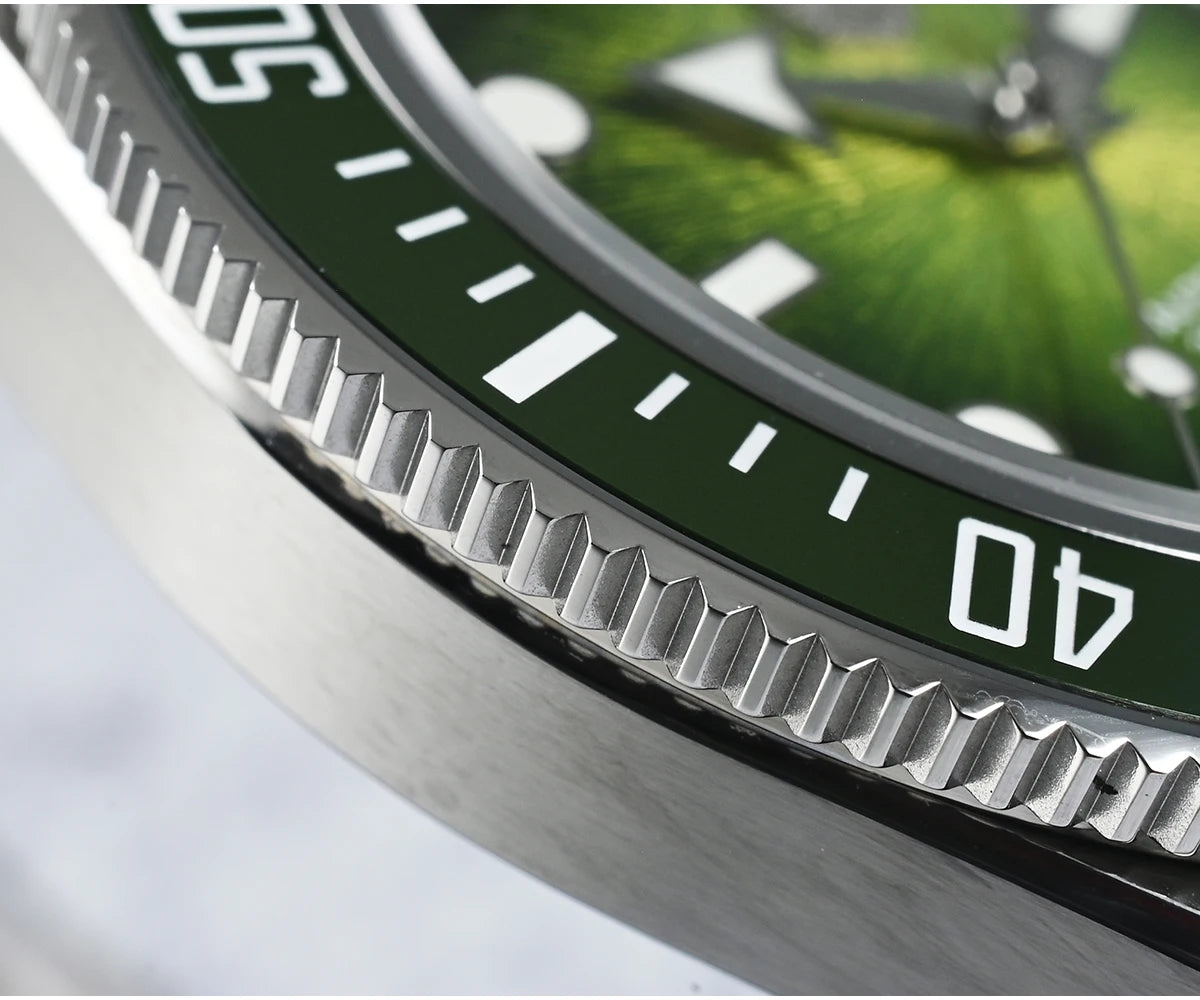 Orologio subacqueo di lusso da uomo San Martin 40mm, Miyota 9015, quadrante smaltato sunburst, automatico meccanico, impermeabile 200m, SN0148