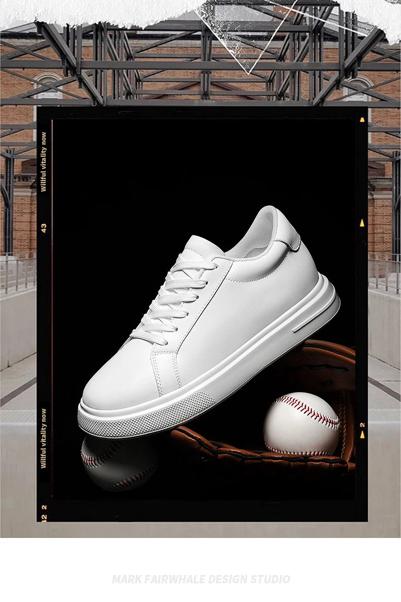 New Men's Sneakers Elevator Shoes Height Increasing Insole 6-10CM High Heels Leather Sport Shoes Men's Shoes