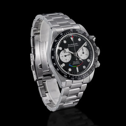 Sugess Chronograph Watch for Mens ST1907 Movement Mechanical Sapphire Crystal Wristwatches Waterproof Pilot Air Force Clock S475