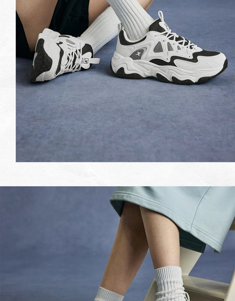 Xtep casual shoes 2025 spring and summer lightweight sports shoes with thick sole, fashionable street style sneakers 875319320004