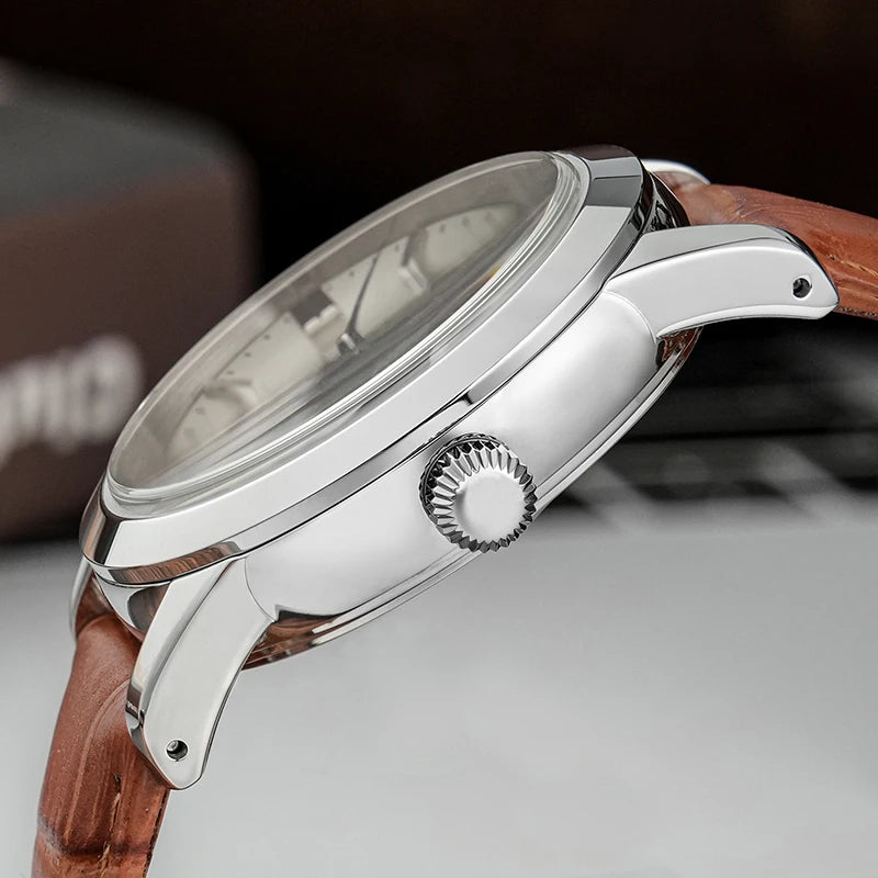 Chameri GS04 Quartz Watch VH31 Sweep Movement Business Watch Sapphire Crystal 100m Waterproof 316L Stainless Steel Vintage Watch