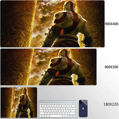 Large Mouse Pad G-God of War Pc Gamer Cabinet Keyboard Computer Game Desk Mat 900x400 Table Rug Gaming Accessories Xxl Mousepad
