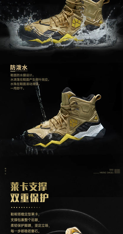 Rax Men's Waterproof Hiking Shoes Breathable Hiking Boots Outdoor Trekking Boots Sports Sneakers Tactical Shoes