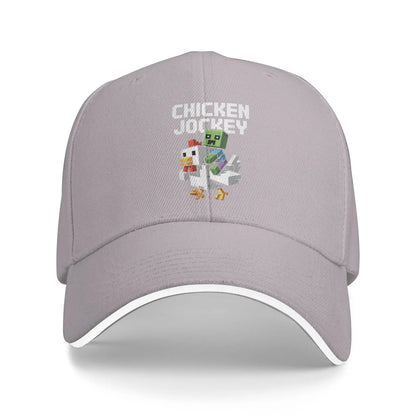 Chicken Jockey Zombie Pixel Art Zombie-Film-Baseballkappen für Männer und Frauen, Trucker-Cap, Outdoor-Workouts, verstellbare Sonnenhüte