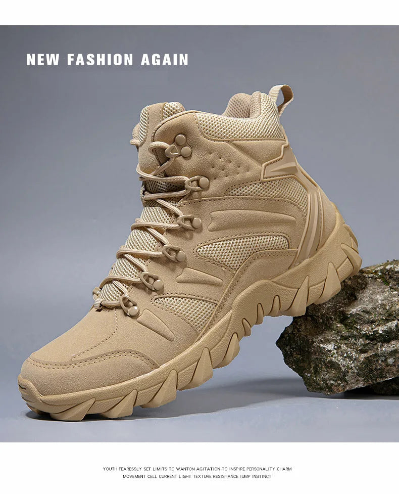 Botas tácticas mejoradas de entrenamiento de combate para hombre, calzado outdoor para camping antidesgaste de respuesta rápida, zapatillas de senderismo para pesca y caza para hombre