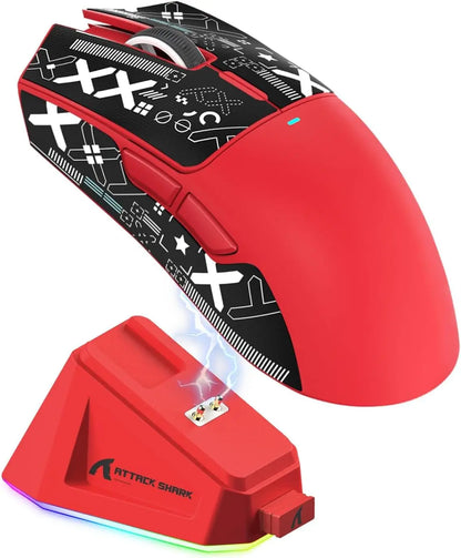 ATTACK SHARK X11 Wireless Gaming Mouse with Charging Dock, PixArt PAW3311 Gaming Sensor, BT/2.4G Wireless/Wired