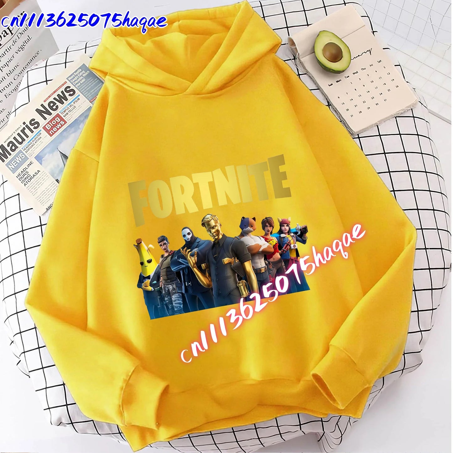 Sweatshirts Fortnite Novos para Criança, Hoodie com Estampado de Personagem de Jogo em Desenho Animado, Tops Casuais de Outono, Roupa de Inverno para Meninos Bebés