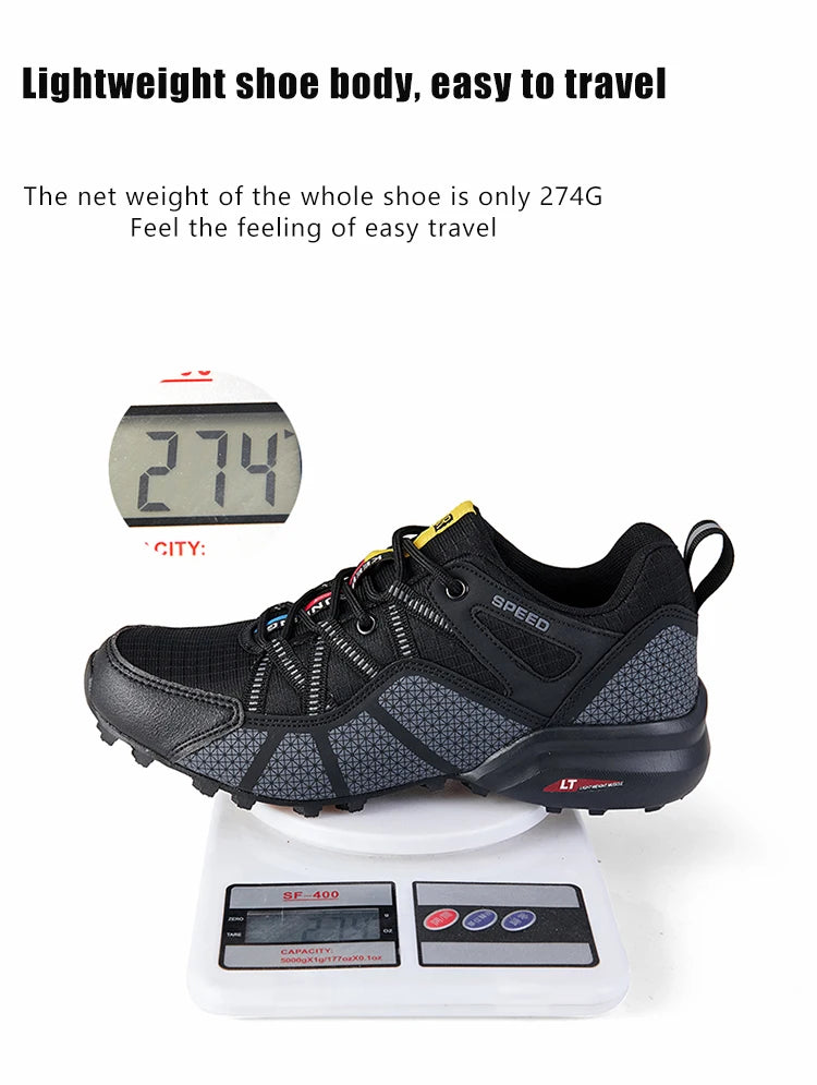 Sapatos de Caminhada para Homem Todo-o-Terreno, Calçado Desportivo Outdoor em Malha Respirável, Antiderrapante e Resistente ao Desgaste, Sapatos de Caminhada e Ciclismo Outdoor