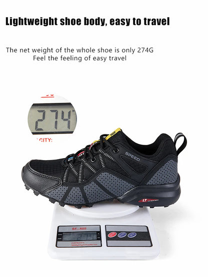Sapatos de Caminhada para Homem Todo-o-Terreno, Calçado Desportivo Outdoor em Malha Respirável, Antiderrapante e Resistente ao Desgaste, Sapatos de Caminhada e Ciclismo Outdoor