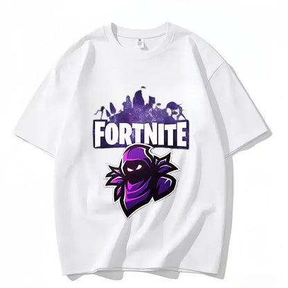 T-shirt Fortnite de gola redonda, unissexo para adulto, moda de dança do jogo, novo, em algodão puro, manga curta, perfeito para uso casual e férias
