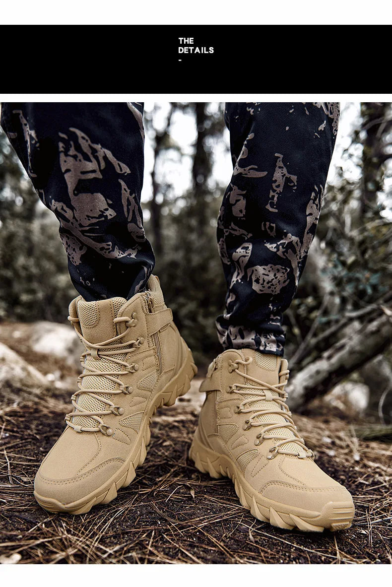 Botas tácticas mejoradas de entrenamiento de combate para hombre, calzado outdoor para camping antidesgaste de respuesta rápida, zapatillas de senderismo para pesca y caza para hombre