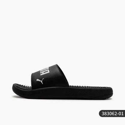 Sandales Puma pour hommes 2026 383062-01, claquettes de douche confortables en EVA noires avec logo blanc, tongs décontractées d'été pour la plage