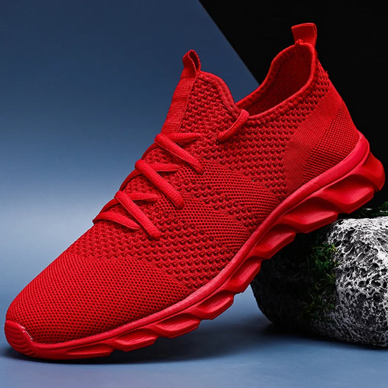 Men's Running Shoes Soft Soles Wear-Resistant Breathable Sports Shoes Mesh Outdoor Fashion Big Size Tennis Shoes for Men