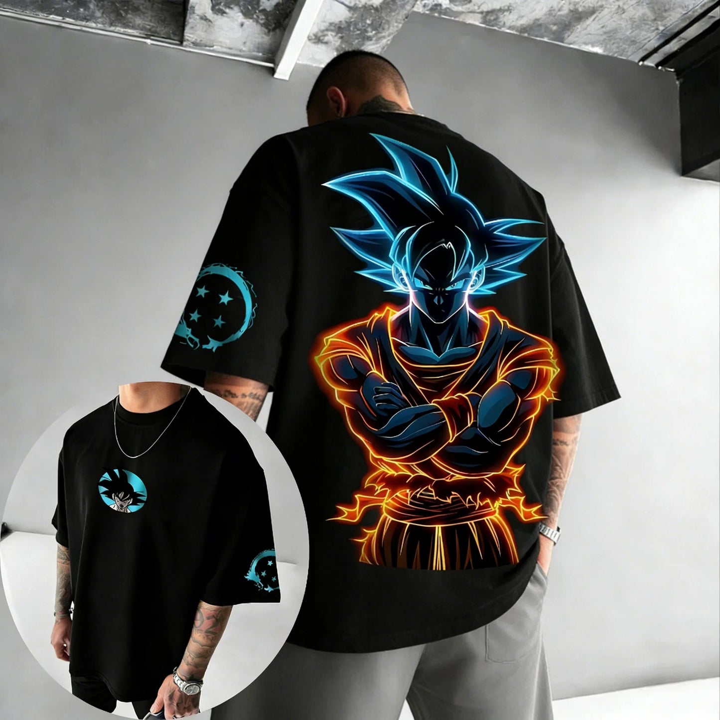 Dragon Ball Anime Cotton T-shirt Summer New Goku Printed Men's and Women's Hip Hop Oversized Casual Short Sleeve Top