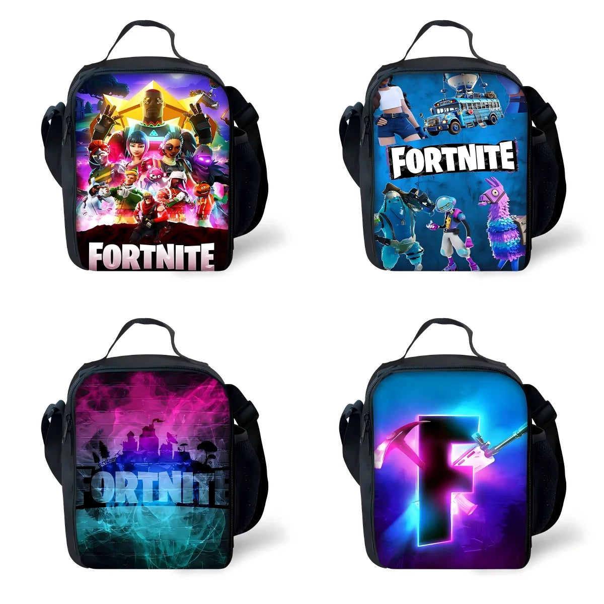 Popular Game Fortnite Child Insulated Large Capacity Bag for Boys and Girls Student Outdoor Reusable Thermal Cooler Lunch Box