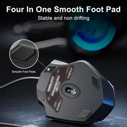 USB Wired Mouse, 7200 DPI Corded Computer Mouse with 6-Button Cord Ergonomic Mice, Office and Game Mouse for Laptop PC Desktop