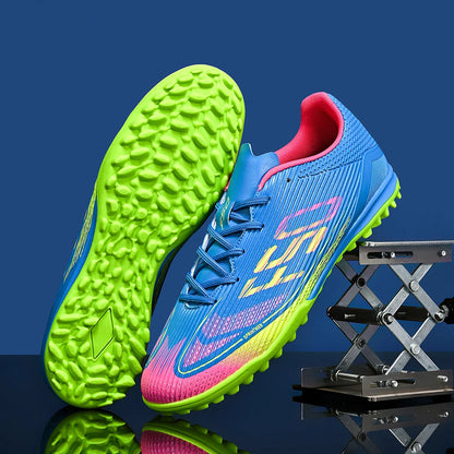 Chaussures de football TF pour adultes, semelle en caoutchouc résistante à l'usure pour terrain synthétique, chaussures de football légères en PU pour hommes, pour matchs sur gazon extérieur