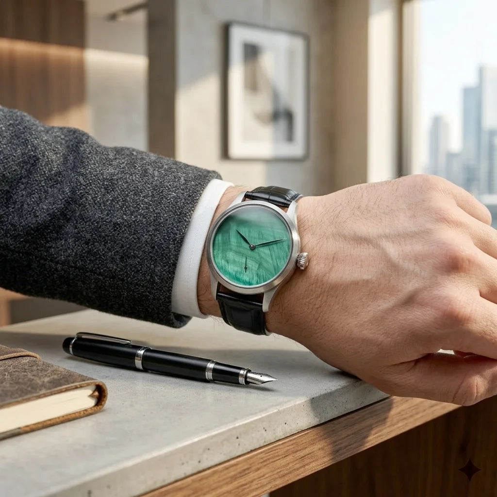 CORGEUT 42mm Custom Logo Watch Men ST3621 Hand Wind Mechanical Green MOP Dial Sapphire Glass Luxury Personalized Wristwatch