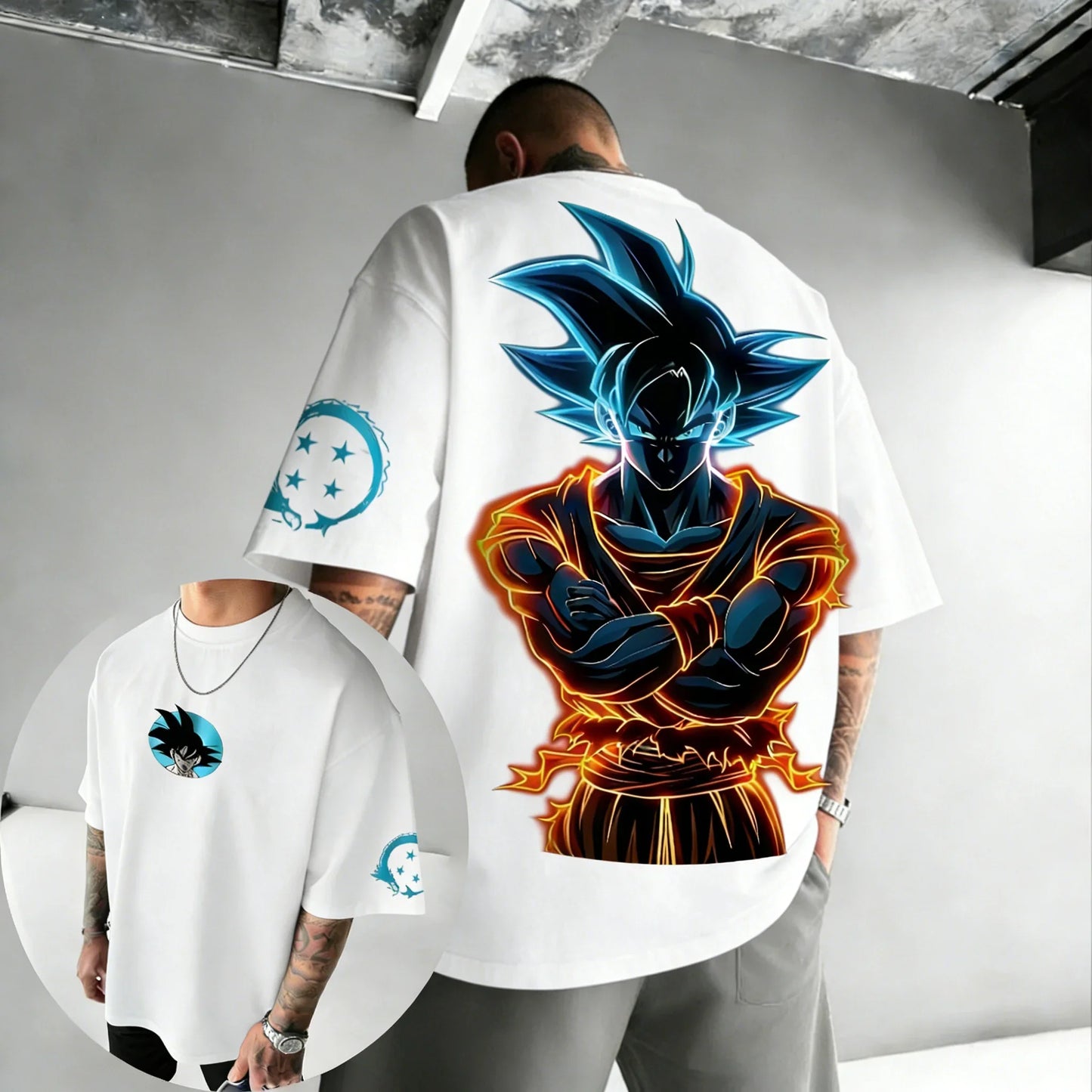 Dragon Ball Anime Cotton T-shirt Summer New Goku Printed Men's and Women's Hip Hop Oversized Casual Short Sleeve Top