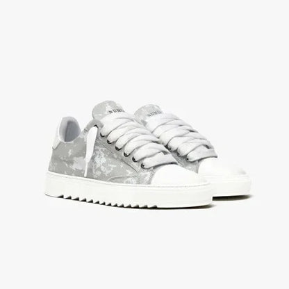 Chaussures de skate décontractées et respirantes pour hommes, semelle épaisse, baskets de sport polyvalentes, en toile grise denim imprimée, style spray, chaussures en toile