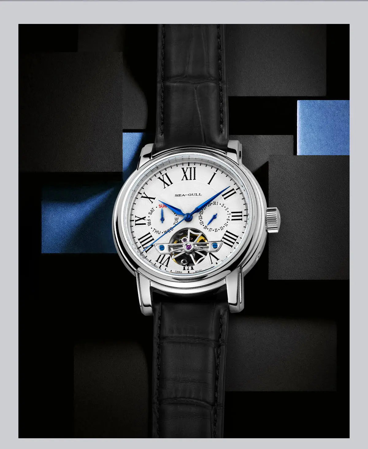 NEW Men's Automatic Mechanical Wristwatch Seagull ST25 Movement Fashion Man Hollow Flywhee Casual Business Watch 819.624
