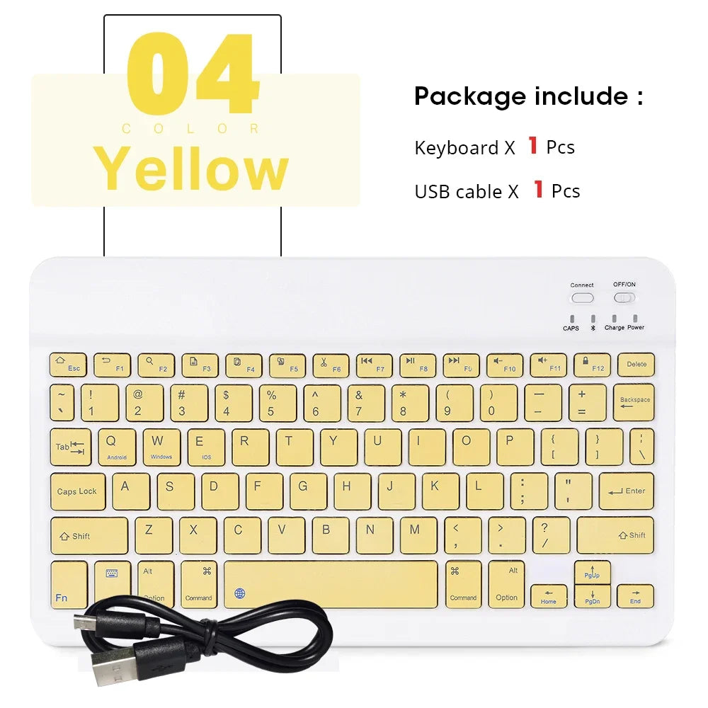 Spanish Russian Arabic Korean Portable 10 Inch Wireless Keyboard and Keyboard Set for iPad Samsung Tablet Laptop iOS Android