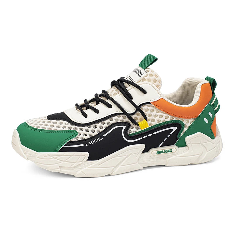 Men's Sports Shoes Summer Mesh Casual Fashion Lace-Up Walking Shoes 2026 New Youth Daily Commuting Comfortable Versatile Sneakers