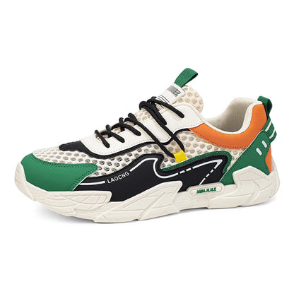 Men's Sports Shoes Summer Mesh Casual Fashion Lace-Up Walking Shoes 2026 New Youth Daily Commuting Comfortable Versatile Sneakers