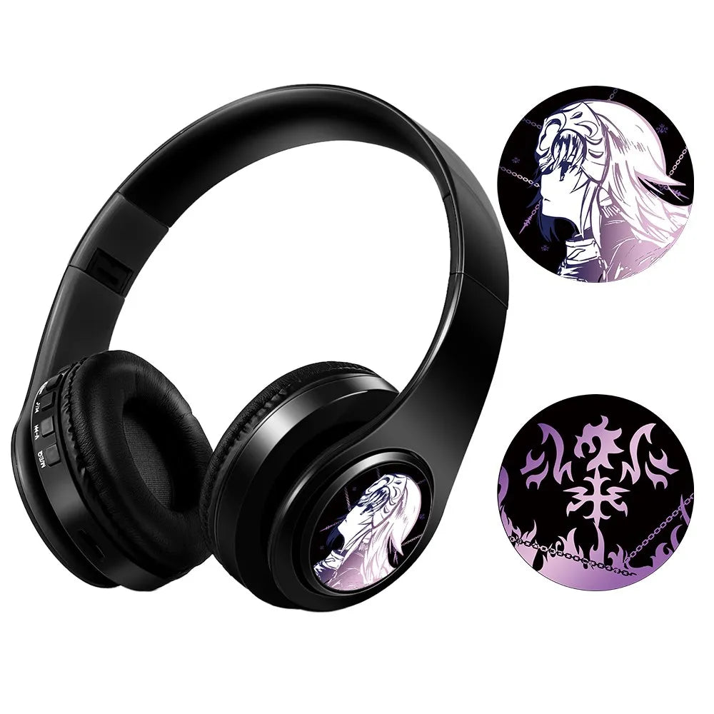 Auriculares anime over-ear Miku Nakano Sanjiu Bluetooth 5.0 – Headset gaming estéreo inalámbrico con graves profundos, micrófono y compatibilidad con tarjeta TF