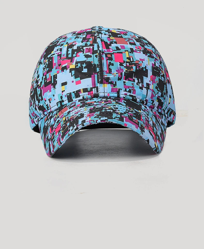 Sommer-Baseballkappe mit Graffiti-Motiv und Leuchtelementen, Unisex, Outdoor-Sonnenschutz, modische Sportkappe, lässige Duckbill-Kappe