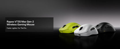 Rato Gaming Sem Fios Rapoo VT3S /VT3S MAX GEN-2, Taxa de Polling Sem Fios Real de 8K, Ultra Leve 49g, Autonomia até 750Hr
