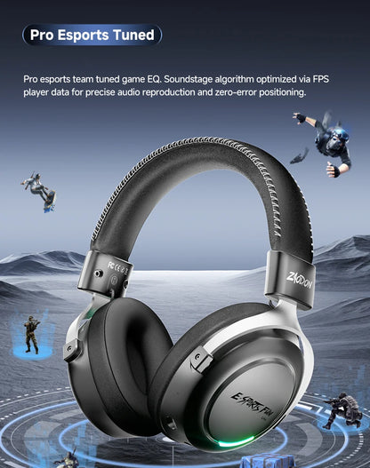 New Wireless Gaming Headphone, Bluetooth 6.0, 53mm Titanium Drivers, 7.1 Virtual Surround Sound, 15ms Zero-Latency, for PC/PS5/Mobile