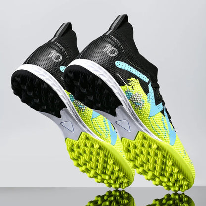 Professional Soccer Shoes TF Broken Nail Teenagers Durable Looking High Tops Training Shoes Adult Outdoors Non-Slip Football Shoes