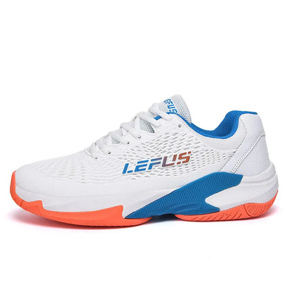 Men Women's Large Sizes Breathable Tennis Shoes Blue and Gray Gym Walking Badminton Sneakers