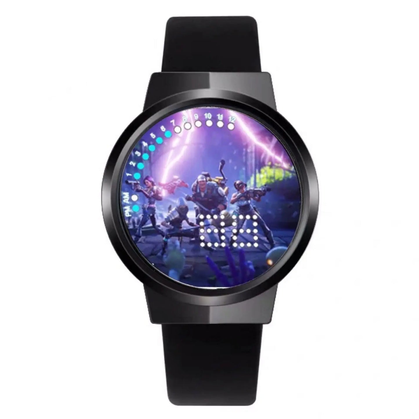 Relógio Fortnite kawaii personalizado com luz noturna LED tátil, estilo cartoon e fashion, relógio eletrónico para estudantes, presente para amigos
