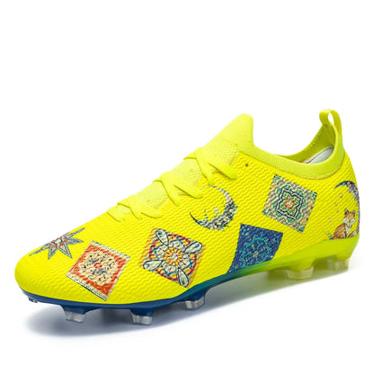 Chuteiras Profissionais Resistentes ao Desgaste para Relvado, Multicoloridas, com Forte Aderência e Excelente Equilíbrio, para Treino de Futebol ao Ar Livre no Verão