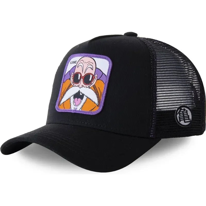 Boné de Basebol Dragon Ball Son Goku para Homem, com Bordado, Pala de Sol, Rede Trucker Ajustável, Estilo Hip-Hop para Viagens de Verão