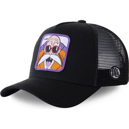 Boné de Basebol Dragon Ball Son Goku para Homem, com Bordado, Pala de Sol, Rede Trucker Ajustável, Estilo Hip-Hop para Viagens de Verão