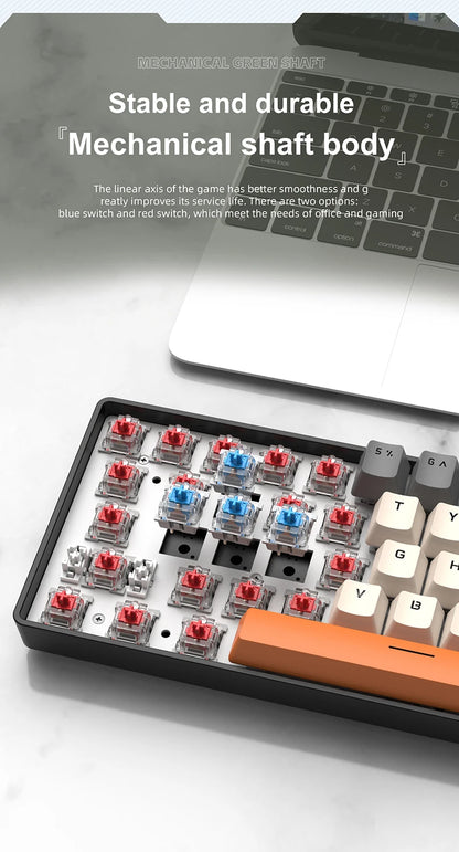 Teclado mecánico gaming con cable APAYADO K61 60% Mini Phantom RGB, 61 teclas, switch rojo/azul, ergonómico y portátil para PC/portátil