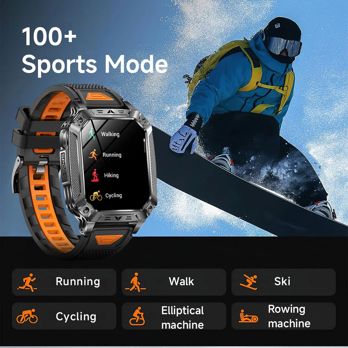 2026 TANK New 1400mAh Military GPS Smart Watch Men 2.01" AMOLED Screen 10ATM Waterproof Clock SOS Call Flashlight Smartwatch iOS
