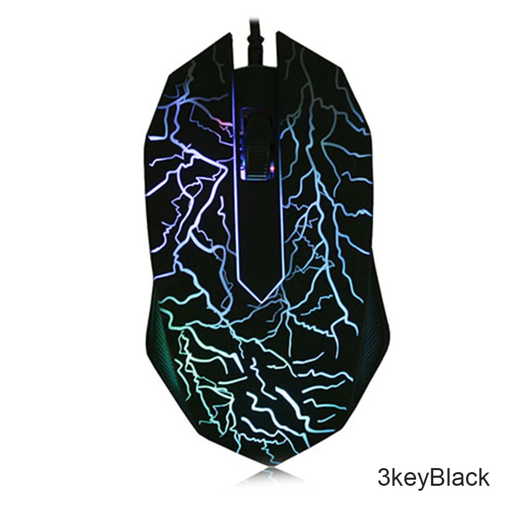 Rato gaming com fios USB 2400 DPI, rato profissional para gamer com retroiluminação LED, rato ergonómico para computador, PC, portátil e MacBook
