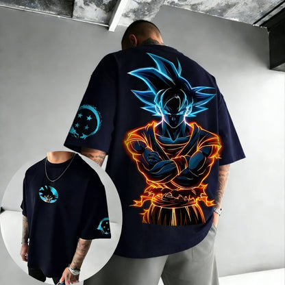 Dragon Ball Anime Cotton T-shirt Summer New Goku Printed Men's and Women's Hip Hop Oversized Casual Short Sleeve Top
